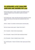 PA APPRAISERS LATEST EXAM PREP QUESTIONS AND ANSWERS  2026&period;&NewLine;&NewLine;