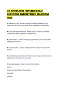 PA APPRAISERS PRACTICE EXAM QUESTIONS AND DETAILED SOLUTIONS 2026&period;&NewLine;&NewLine;