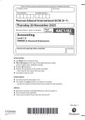 Pearson Edexcel International GCSE &lpar;9-1&rpar;   &lpar;4AC1&sol;02&rpar; Accounting  PAPER 2 Question paper  November 2025