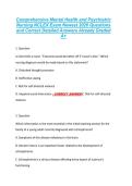 Comprehensive Mental Health and Psychiatric &NewLine;Nursing NCLEX Exam Newest 2026 Questions &NewLine;and Correct Detailed Answers Already Graded &NewLine;A&plus; 