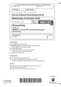 Pearson Edexcel International GCSE Accounting &lpar;4AC1&sol;01&rpar; PAPER 1 Question paper October 2025