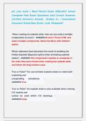 ptc creo test2 &vert;&vert; Most Recent Exam 2026-2027 Actual &NewLine;Complete Real Exam Questions And Correct Answers &NewLine;&lpar;Verified Answers&rpar; Already  Graded A&plus; &vert; Guaranteed &NewLine;Success&excl;&excl; Brand New Exam &vert; Just  Released&excl;&excl;
