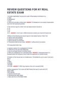 REVIEW QUESTIONS FOR NY REAL &NewLine;ESTATE EXAM
