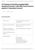 TCI Training Cornell EXAM &lpar;updated 2026&rpar; Questions & Answers &vert; With 100&percnt; Correct Answers graded A&plus; Guaranteed Success&excl;&excl;&NewLine;&NewLine;
