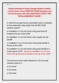 Virginia Alternative Onsite Sewage System Installer &NewLine;License Exam Actual VERIFIED EXAM Questions and &NewLine;Correct Answers with EXPLANATIONS LATEST THIS &NewLine;YEAR&period;pdf&vert;&vert;NEWEST EXAM&excl;&excl;&excl; 