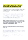 PEDIATRIC ACTUAL EXAM QUESTIONS AND COMPLETE STUDY GUIDE 2026&period;&NewLine;&NewLine;