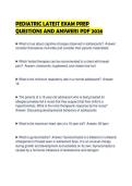 PEDIATRIC LATEST EXAM PREP QUESTIONS AND ANSWERS 2026&period;&NewLine;&NewLine;