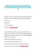 CCRN- AACN Exam Newest 2026 Questions &NewLine;and Correct Detailed Answers Already Graded &NewLine;A&plus; 