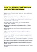 PICAT CERTIFICATION EXAM QUESTIONS AND VERIFIED ANSWERS 2026&period;&NewLine;&NewLine;
