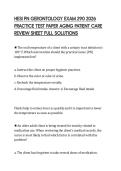 HESI PN GERONTOLOGY EXAM 290 2026 &NewLine;PRACTICE TEST PAPER AGING PATIENT CARE &NewLine;REVIEW SHEET FULL SOLUTIONS 