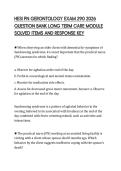 HESI PN GERONTOLOGY EXAM 290 2026 &NewLine;QUESTION BANK LONG TERM CARE MODULE &NewLine;SOLVED ITEMS AND RESPONSE KEY
