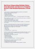 Red Cross Lifeguarding Multiple Choice&NewLine;Exam Questions and Answers &vert; Complete&NewLine;Review with Detailed Rationales &vert; Grade&NewLine;A&plus;