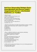 Red Cross Lifeguarding Multiple Choice&NewLine;Exam Questions and Answers &lpar;2026&rpar; &vert;&NewLine;Comprehensive Review with Detailed&NewLine;Rationales &vert; A&plus; Verified