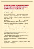 TAMIS 55 Actual Test Questions and&NewLine;Answers &vert; Detailed Rationales and&NewLine;Full Explanations &vert; Grade A&plus;