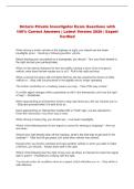 Ontario Private Investigator   Exam Questions with 100&percnt; Correct Answers &NewLine;&vert; Latest Version 2026 &vert; Expert Verified 