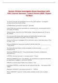 Ontario Private Investigator   Exam Questions with 100&percnt; Correct Answers &NewLine;&vert; Latest Version 2026 &vert; Expert Verified 