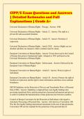 CIPP&sol;E Exam Questions and Answers&NewLine;&vert; Detailed Rationales and Full&NewLine;Explanations &vert; Grade A&plus;