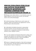 HESI RN PEDIATRICS PEDS EXAM &NewLine;2026 ACTUAL EXAM SCRIPT &NewLine;COMPLETE QUESTIONS AND &NewLine;VERIFIED ANSWERS WITH &NewLine;DETAILED RATIONALES GRADE A&plus;  