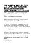 HESI RN PEDIATRICS PEDS EXAM &NewLine;2026 ACTUAL TEST PAPER WITH &NewLine;ACCURATE SOLUTIONS AND &NewLine;DETAILED RATIONALES GRADE A&plus;