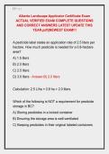 Alberta Landscape Applicator Certificate Exam &NewLine;ACTUAL VERIFIED EXAM COMPLETE QUESTIONS &NewLine;AND CORRECT ANSWERS LATEST UPDATE THIS &NewLine;YEAR&period;pdf&vert;&vert;NEWEST EXAM&excl;&excl;&excl;