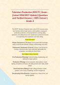 Television Production NOCTI &vert; Exam - &lpar;Latest 2026&sol;2027 Update&rpar; Questions and Verified Answers &vert; 100&percnt; Correct &vert; Grade A&NewLine;
