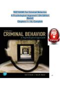 TEST BANK For Criminal Behavior&colon;&NewLine;A Psychological Approach 12th Edition&NewLine;&lpar;Bartol&rpar;&NewLine;Chapters 1 - 16&comma; Complete