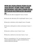 HESI RN PEDIATRICS PEDS EXAM &NewLine;2026 STUDY GUIDE TEST PAPER &NewLine;QUESTIONS AND SOLUTIONS WITH &NewLine;DETAILED RATIONALES GRADED &NewLine;A&plus; 