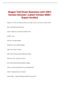 Oregon Trail Exam Questions with 100&percnt; Correct Answers &NewLine;&vert; Latest Version 2026 &vert; Expert Verified 