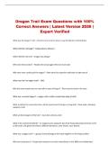 Oregon Trail Exam Questions with 100&percnt; Correct Answers &NewLine;&vert; Latest Version 2026 &vert; Expert Verified 