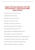 Oregon Trail Exam Questions with 100&percnt; Correct Answers &NewLine;&vert; Latest Version 2026 &vert; Expert Verified 