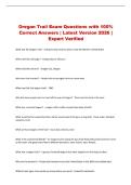 Oregon Trail Exam Questions with 100&percnt; Correct Answers &NewLine;&vert; Latest Version 2026 &vert; Expert Verified 