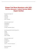 Oregon Trail Exam Questions with 100&percnt; Correct Answers &NewLine;&vert; Latest Version 2026 &vert; Expert Verified 