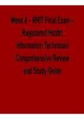 RHIT Week 8 Final Exam Registered Health Information Technician Comprehensive Review Practice Questions Study Guide 2025&sol; 2026