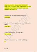 MCDONALDS CREW TRAINING & FOOD SAFETY &NewLine;NEWEST ACTUAL EXAM WITH COMPLETE QUESTIONS &NewLine;AND 100&percnt; ANSWERS&sol;&sol;VERIFIED&sol;&sol;GRADED A&plus;&sol;&sol;&NewLine;&vert;GUARANTEED SUCCESS