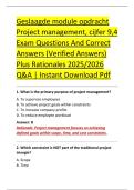 Geslaagde module opdracht &NewLine;Project management&comma; cijfer 9&comma;4 &NewLine;Exam Questions And Correct &NewLine;Answers &lpar;Verified Answers&rpar; &NewLine;Plus Rationales 2025&sol;2026 &NewLine;Q&A &vert; Instant Download Pdf 