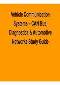 Vehicle Communication Systems CAN Bus Diagnostics Automotive Networks Study Guide Key Concepts Exam Preparation 2025&sol; 2026