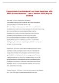 Pennsylvania Psychological Law Exam Questions with &NewLine;100&percnt; Correct Answers &vert; Latest Version 2026 &vert; Expert &NewLine;Verified 