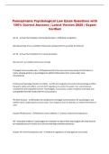Pennsylvania Psychological Law Exam Questions with &NewLine;100&percnt; Correct Answers &vert; Latest Version 2026 &vert; Expert &NewLine;Verified 