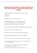 Pennsylvania Psychological Law Exam Questions with &NewLine;100&percnt; Correct Answers &vert; Latest Version 2026 &vert; Expert &NewLine;Verified 