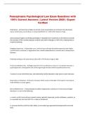 Pennsylvania Psychological Law Exam Questions with &NewLine;100&percnt; Correct Answers &vert; Latest Version 2026 &vert; Expert &NewLine;Verified 