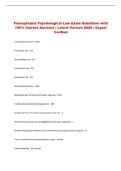 Pennsylvania Psychological Law Exam Questions with &NewLine;100&percnt; Correct Answers &vert; Latest Version 2026 &vert; Expert &NewLine;Verified 