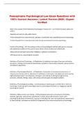 Pennsylvania Psychological Law Exam Questions with &NewLine;100&percnt; Correct Answers &vert; Latest Version 2026 &vert; Expert &NewLine;Verified 
