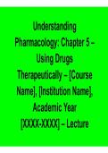 Understanding Pharmacology Chapter 5 Using Drugs Therapeutically Study Guide Key Concepts Exam Preparation 2025&sol; 2026