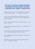 WGU D351 FUNCTIONS OF HUMAN RESOURCE &NewLine;MANAGEMENT PRE-ASSESSMENT QUESTIONS &NewLine;EXAM WITH 100&percnt; CORRECT ANSWERS 2026 