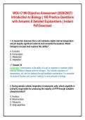 ULTIMATE WGU C190 BIOLOGY OA BUNDLE &vert; Questions&comma; Rationales & Study Guide &lpar;2026&rpar;