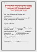 NR 566 Advanced Pharmacology Final Examination&comma; &NewLine;Chamberlain University&vert;&vert;Verified Exam&excl;&excl;&vert;&vert;&comma; 2026&sol;2027&NewLine;Question NGN-Style Practice Exam for MSN&NewLine;FNP&sol;AGPCNP&vert;&vert;NEWEST EXAM&excl;&excl;&excl;