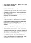 D583 FOUNDATIONS IN PUBLIC HEALTH QUESTIONS WITH VERIFIED ANSWERS