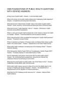 D583-FOUNDATIONS OF PUBLIC HEALTH QUESTIONS WITH VERIFIED ANSWERS