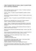 D583 FOUNDATIONS IN PUBLIC HEALTH QUESTIONS WITH VERIFIED ANSWERS