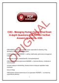 C202 Managing Human Capital Final Exam In-Depth Questions with Correct Verified Answers Western Governors University 2026 Complete Exam Material